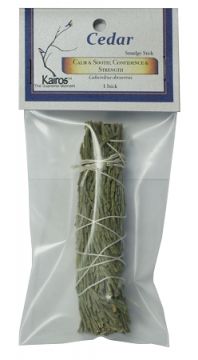 Cedar Smudge Stick 4",  Kairos Packaged (6 Pack)