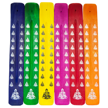 Wood Ash Catcher 10" - Colored Buddha, Pack/12