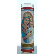Sacred Heart of Mary Labeled 7 Day Candle, Red