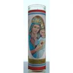 Sacred Heart of Mary Labeled 7 Day Candle, Red