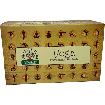 Yoga Incense Sticks, Namaste India - 15 Gram (12 Boxes of 15 Sticks = 180 Sticks)