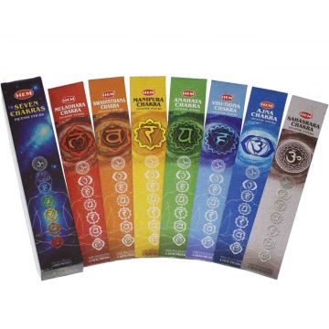7 Chakras Incense Sticks, HEM, 12 Boxes x 35 Sticks