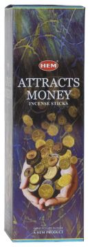 Attracts Money Incense Sticks, HEM Square Pack - 25 Boxes x 8 Sticks
