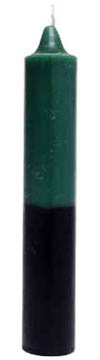 2 Color Reversible Green/Black Jumbo Candle 9", Each