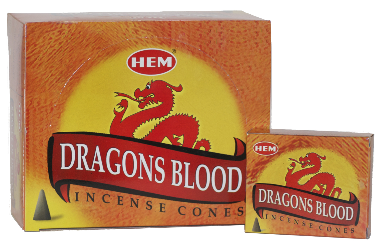 Dragon's Blood Incense Cones - Bulk Lot 6 Packs (60 Cones Total) By HEM