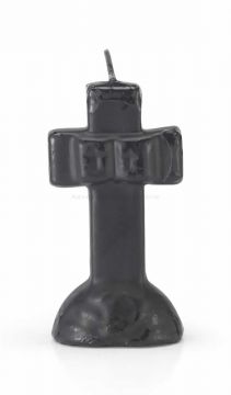 Crucifix Image Candles - Black, Each