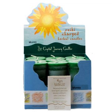 Money Herbal Votive Candles, Box/18