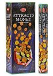 Attracts Money Incense Sticks, HEM Hex Pack - 6 Boxes x 20 Sticks