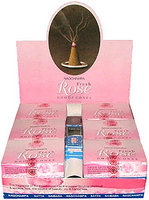 Fresh Rose Incense Cones, Satya Sai Baba, Display Box 12 packs of 12 cones (144 Cones)