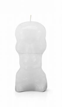 Skull Image Candles 5" - White, Each