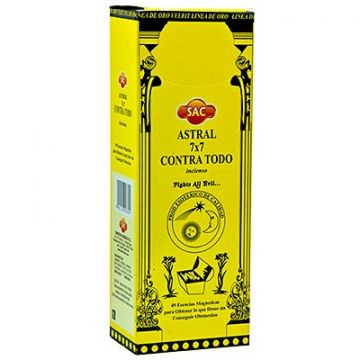 Astral 7x7 Contra Todos Incense Sticks, SAC Square Pack - 25 Boxes x 8 Sticks