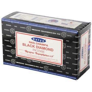 Black Diamond Incense Sticks 15 Gram, Satya  (12 Boxes of 15 Sticks = 180 Sticks)