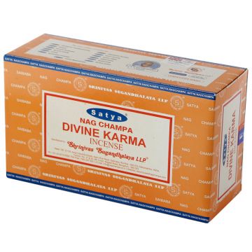 Divine Karma Incense Sticks 15 Gram, Satya  (12 Boxes of 15 Sticks = 180 Sticks)