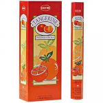 Tangerine Incense Sticks, HEM Hex Pack - 6 Boxes x 20 Sticks