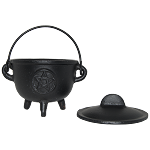Cast Iron Cauldron w/ Lid 4.5'' Pentacle