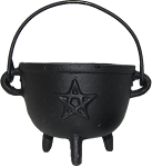 Cast Iron Cauldron 4.5" Pentagram