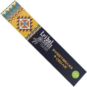 Tribal Soul Sweetgrass & Cedar Incense Sticks 15 Gram, Hari Darshan (12 of 15  = 180 Sticks)