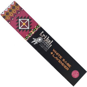 Tribal Soul White Sage & Lavender Incense Sticks 15 Gram, Hari Darshan (12 of 15 = 180 Sticks)