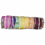 White Sage & 7 Chakra Rose Petals Smudge Stick - Small 4" (6 Pack)