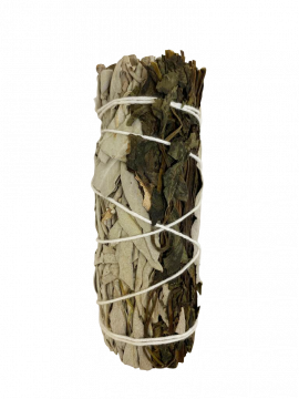 White Sage & Peppermint Smudge Stick - Small 4" (6 Pack)