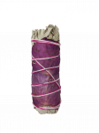 White Sage & Purple Rose Petals Smudge Stick - Small 4" (6 Pack)