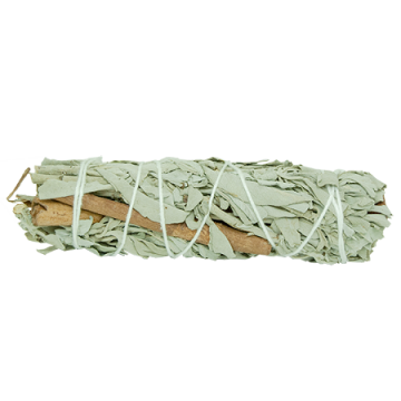 White Sage & Cinnamon Smudge Stick - Small 4" (6 Pack)